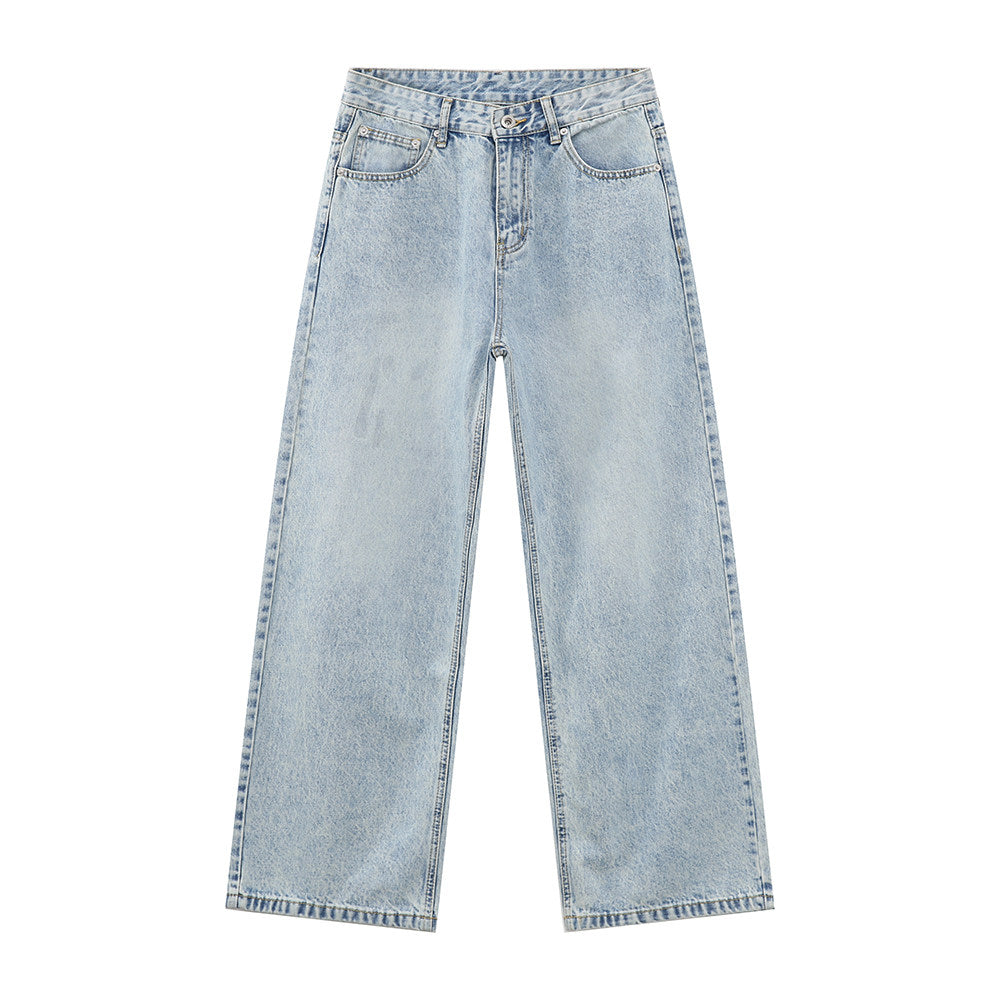 Washed Straight Denim Jeans WN24981