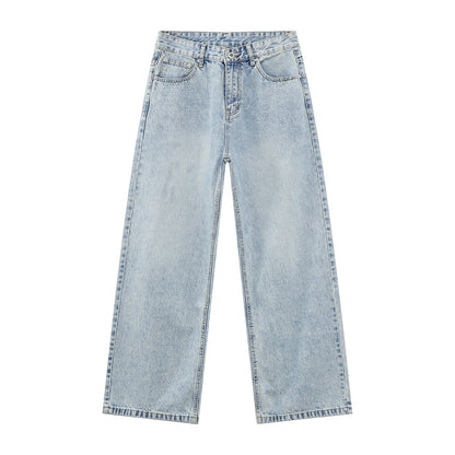 Washed Straight Denim Jeans WN24981
