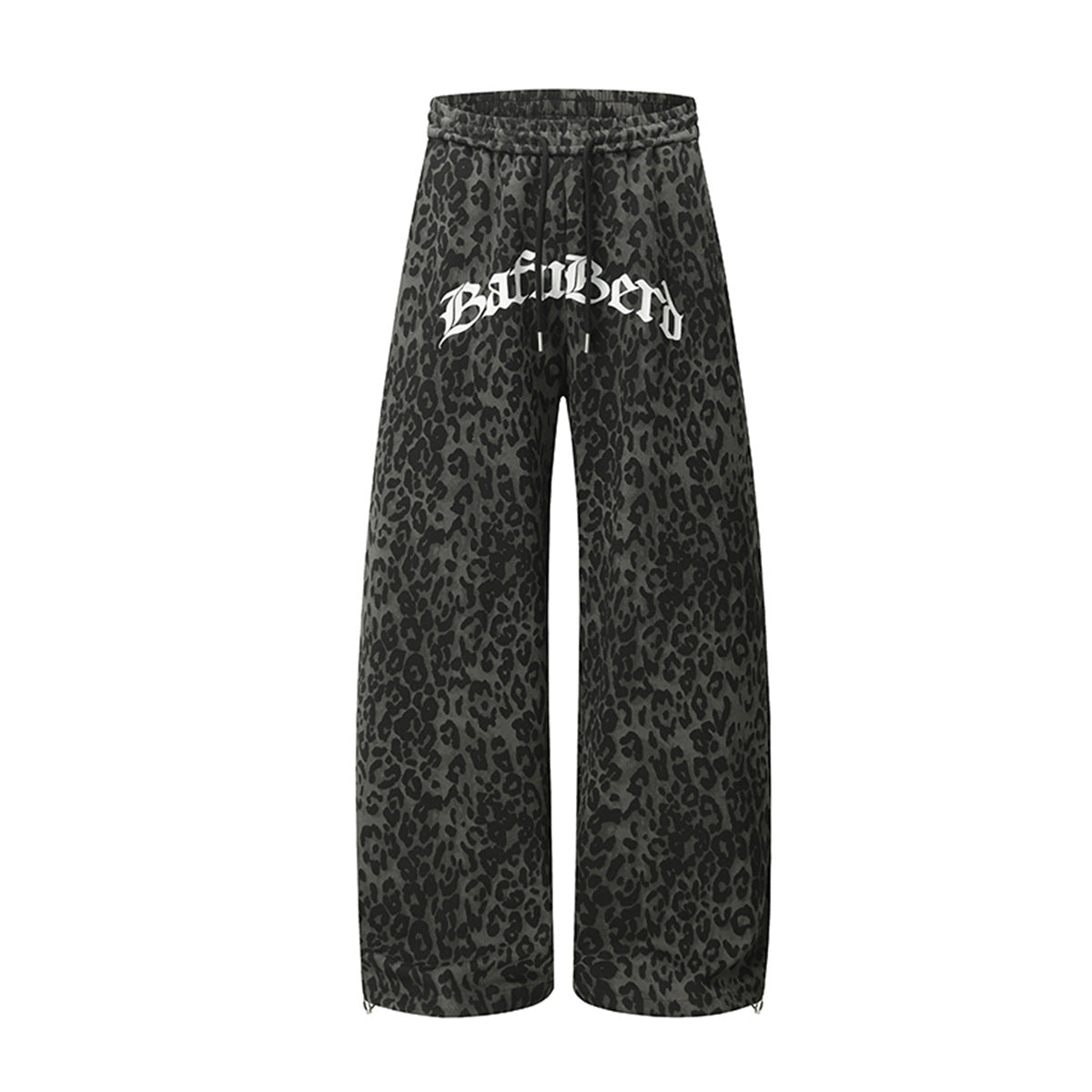 Leopard Print Sporty Drapey Wide Leg Pants WN25600