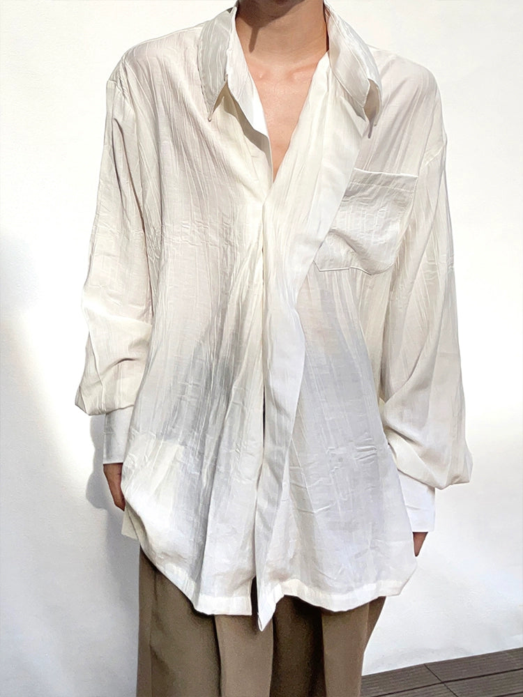 Pleats Oversize Long Sleeve Shirt WN19962