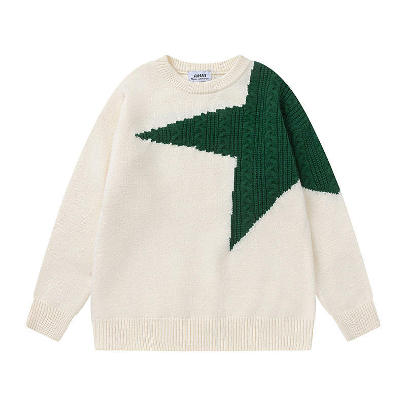 Star Design Oversize Knit Sweater WN11140