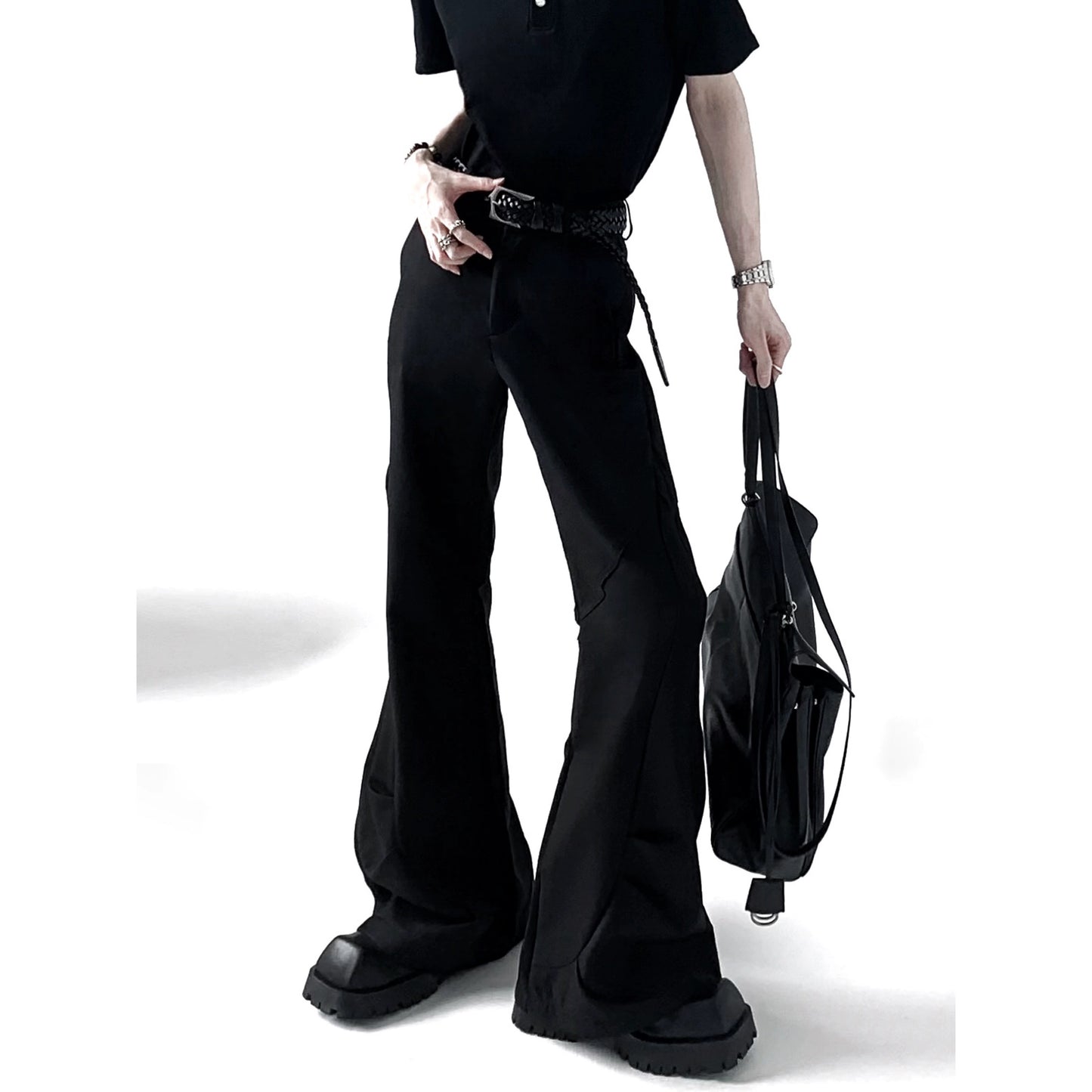 Pleats Design Flare Trousers WN20354