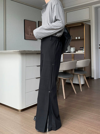 Elastic Waist Straight Wide Leg Trousers WN20400