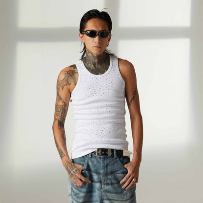 Studs Rhinestone Tank Top WN25551