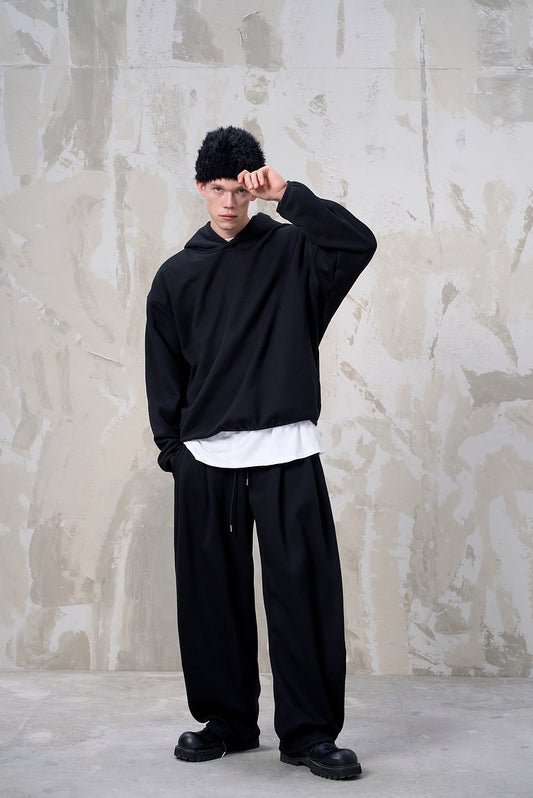 Fleece Lining Straight Sweat Pants & Fleece Lining Pullover Hoodie Setup WN13200