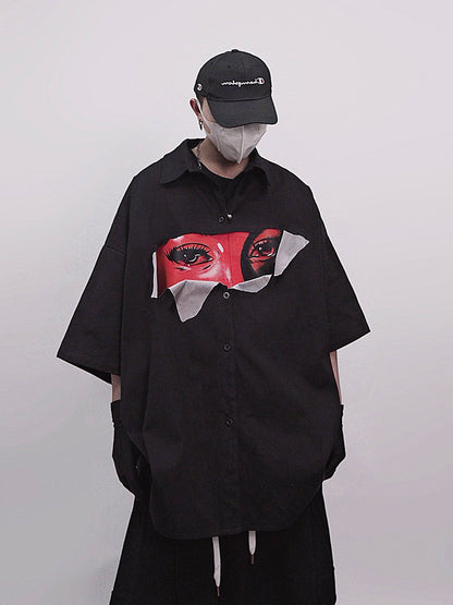 Graphic Print Oversize Short Sleeve Shirt WN23994
