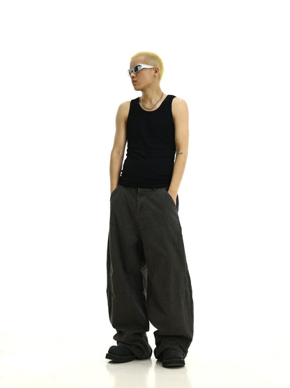 Wide Leg Straight Cargo Pants WN8271