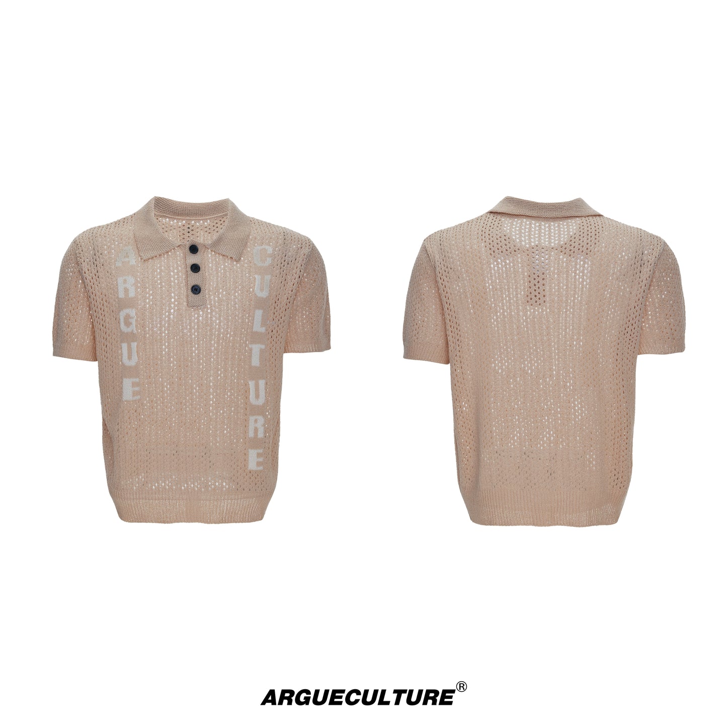 Cutout Jacquard Knit Polo Shirt WN20665