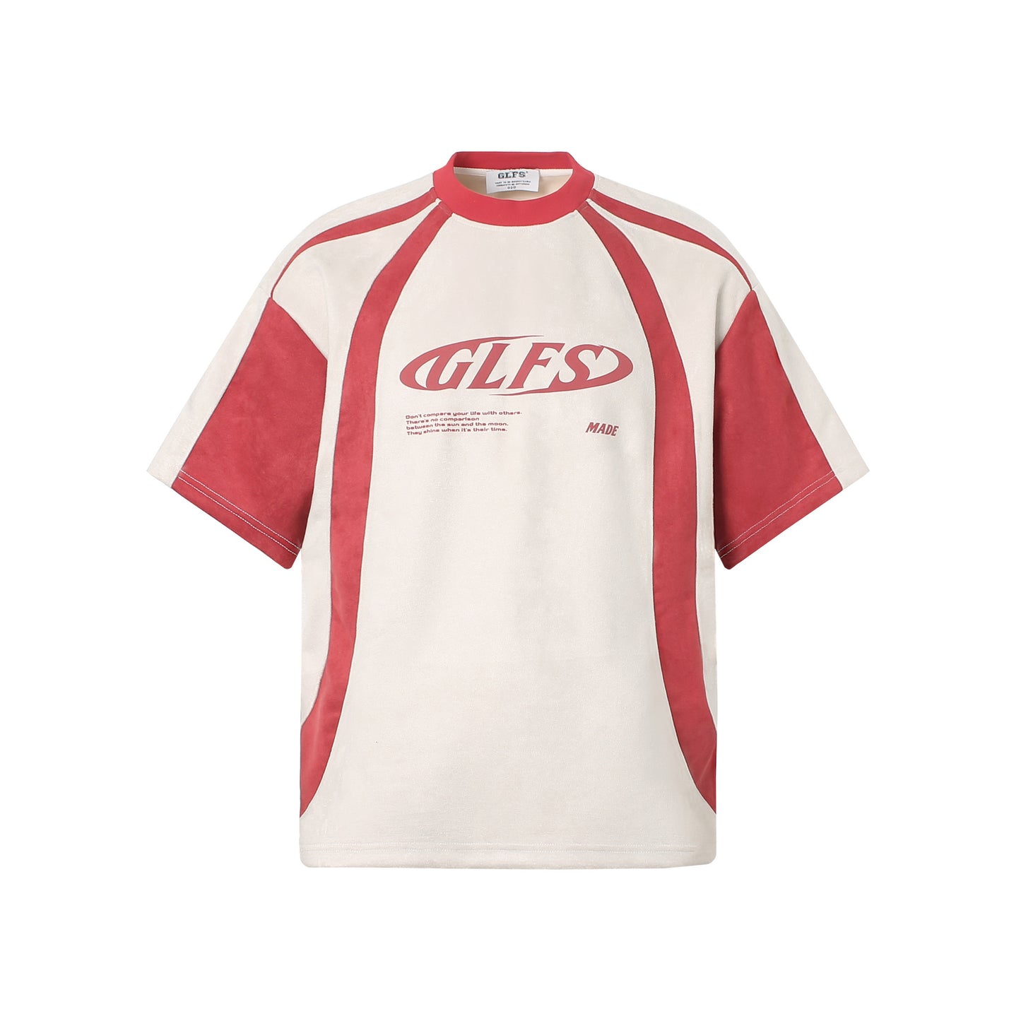 Color Block Panel Letter Print Short Sleeve T-Shirt WN26035