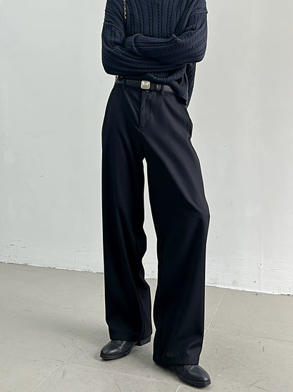 Double-Zipper High-Waist Straight-Leg Trousers WN11654