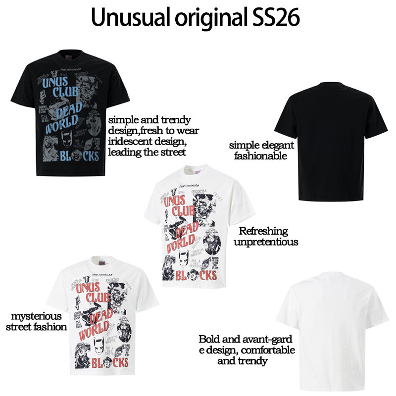 Comic Letter Graphic Short Sleeve T-Shirt WN25845