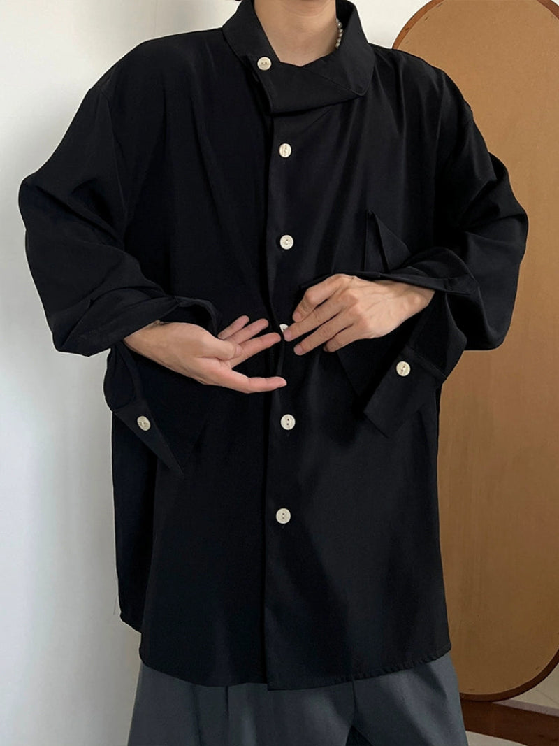 Unique Collar Long Sleeve Shirt WN19949