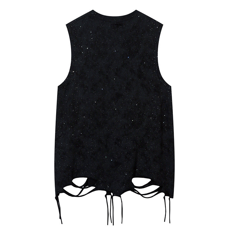 Speckled Oversize Sleeveless T-Shirt WN26850