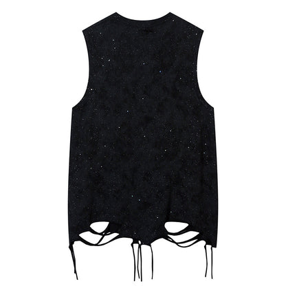 Speckled Oversize Sleeveless T-Shirt WN26850