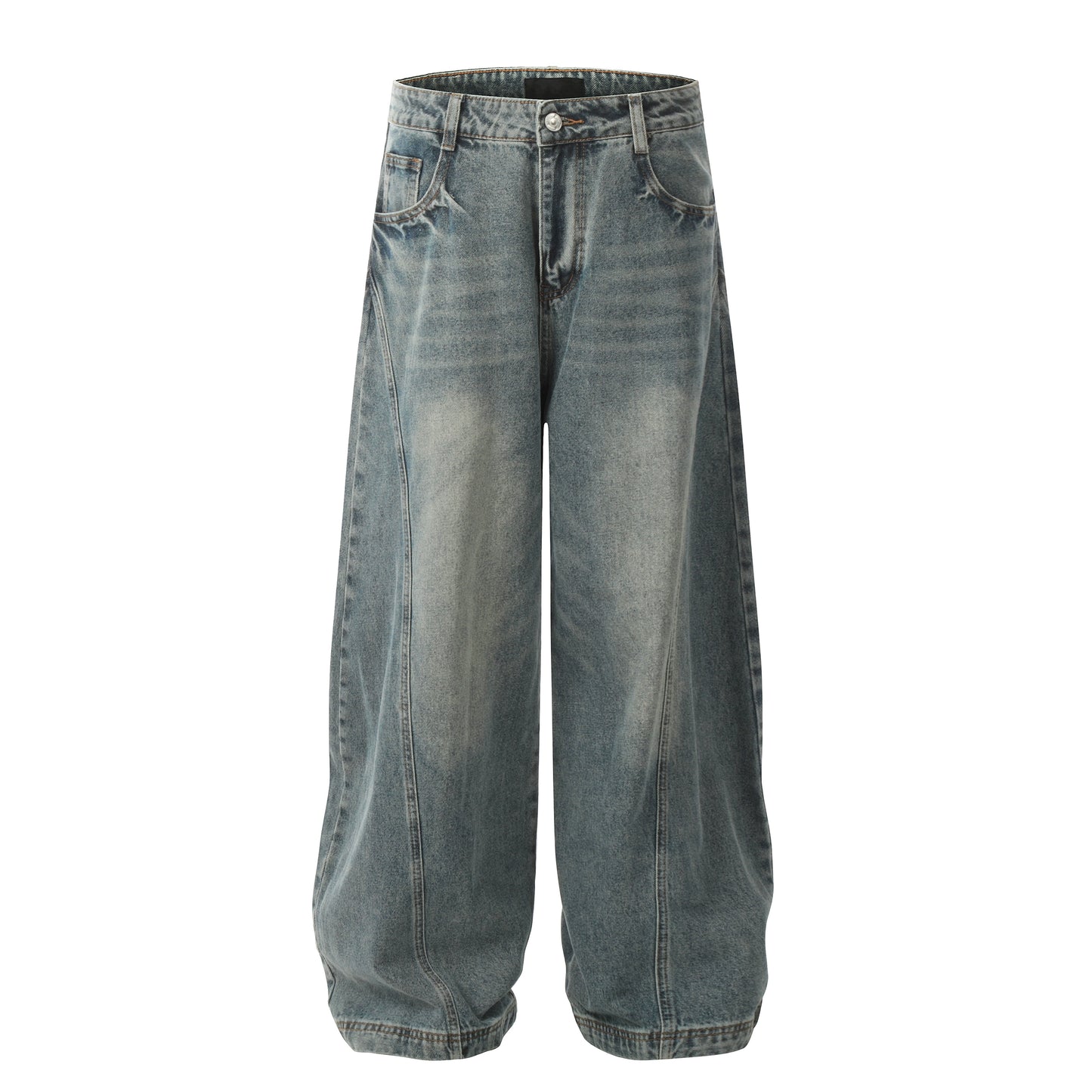 Washed Wide Leg Denim Jeans WN8450