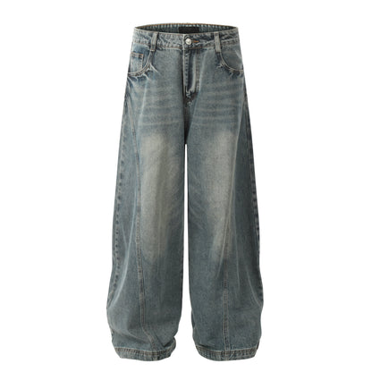 Washed Wide Leg Denim Jeans WN8450