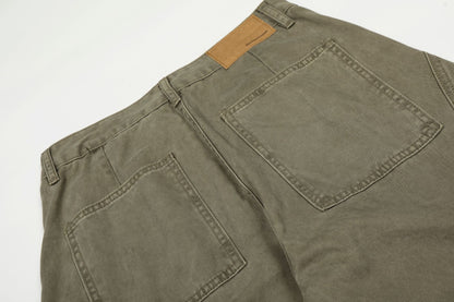 Washed Multi Pocket Curved Cargo Pants WN26016