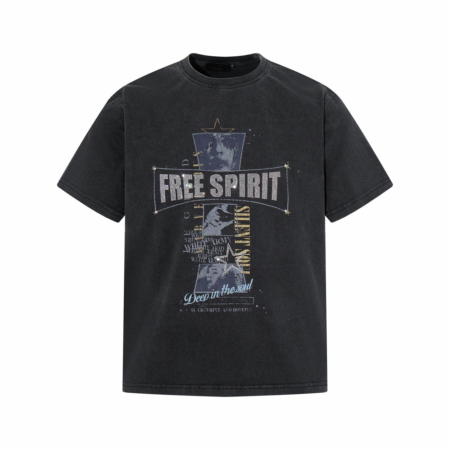 Washed Damage Print Short Sleeve T-Shirt WN24460