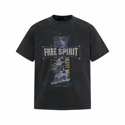 Washed Damage Print Short Sleeve T-Shirt WN24460