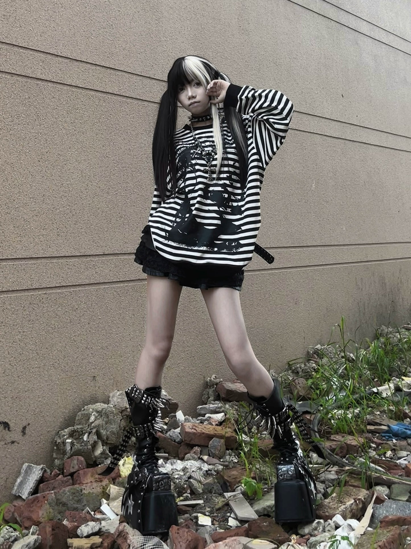 Portrait Stripe Long Sleeve T-Shirt WN20906