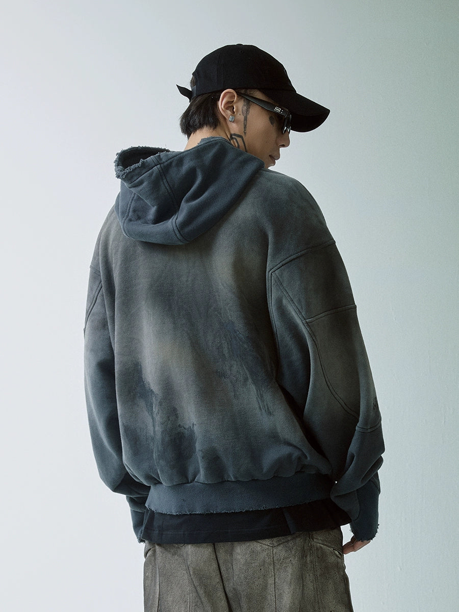 Handmade Gradient Spray-Dyed Oversize Hoodie WN12160