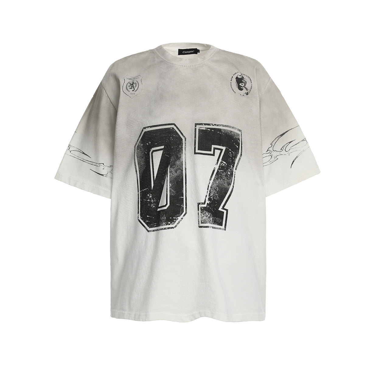 Washed Number Print Short Sleeve T-Shirt WN25385