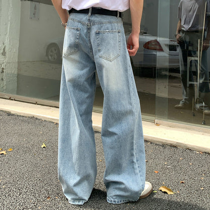 Damage Wide Leg Denim Jeans WN24875