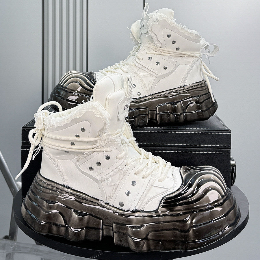 Thick-Sole Height-Increasing Shell-Toe Sneaker Boots WN24750