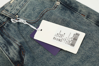 Washed Pleats Straight Denim Jeans WN25924