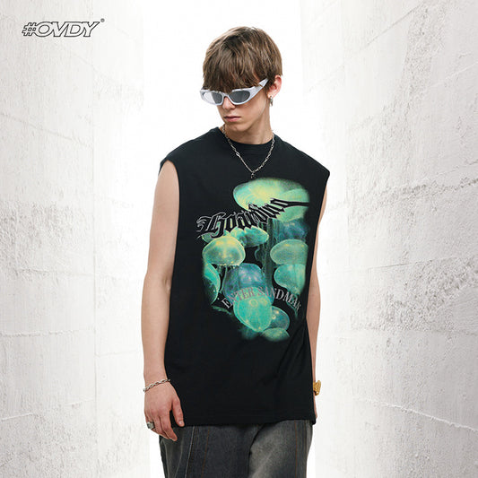 Graffiti Print Oversize Tank Top WN12619