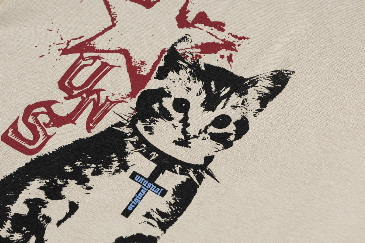 Painting Cat Graphic Short Sleeve T-Shirt WN26051