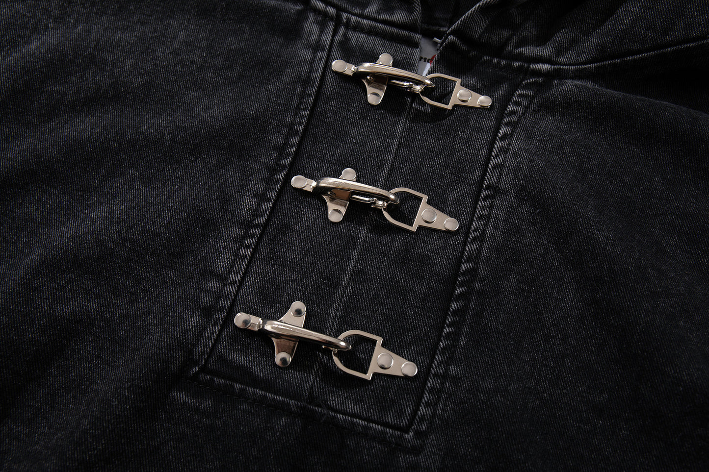 Heavyweight Washed Metal Buckle Hooded Jacket WN23049