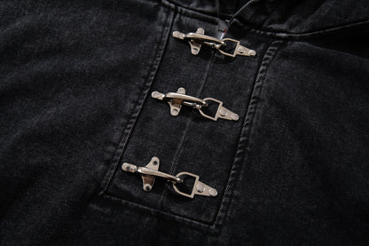 Heavyweight Washed Metal Buckle Hooded Jacket WN23049