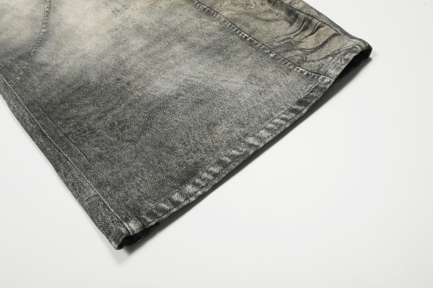 Washed Wide Leg Curved Denim Jeans WN23033