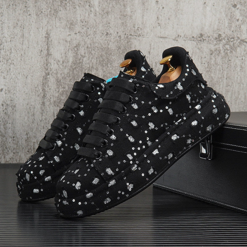Sequin Embroidery Platform Sneakers WN24711