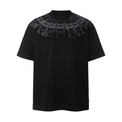 Dollar Bill Collar Print Short Sleeve T-Shirt WN26824