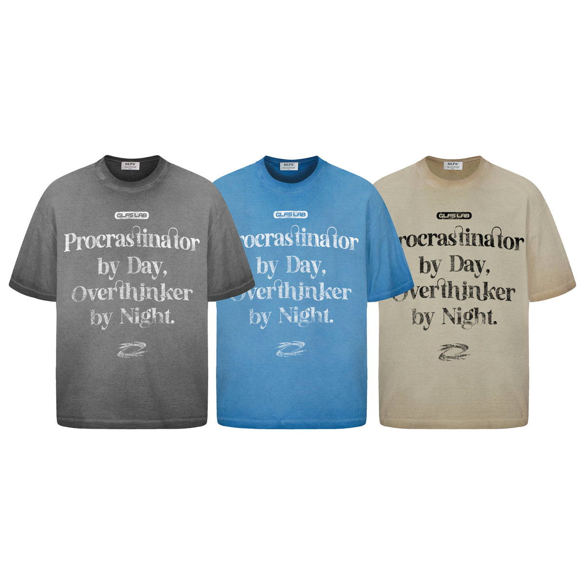 Washed Faded Letter Print Heavyweight Short Sleeve T-Shirt WN26869