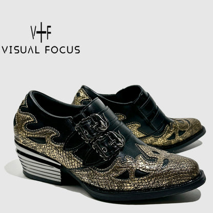 Gold-Tone Slip-On Chelsea Shoes WN20609