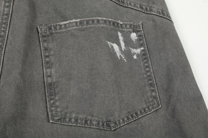 Damage Dirty Wide Leg Curved Cargo Pants WN25866