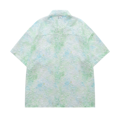 Marble Print Short Sleeve Shirt WN26951