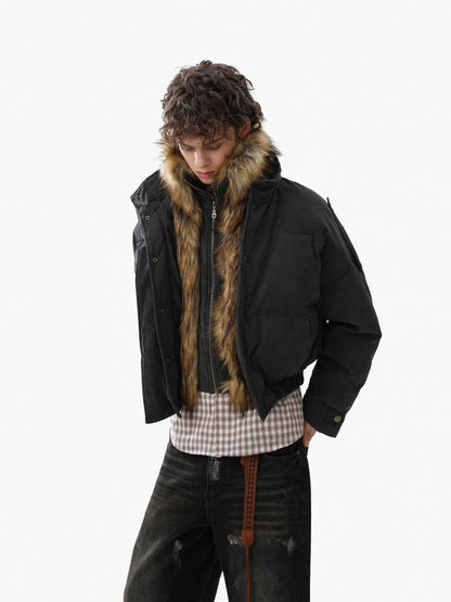Fake Fur Trim Fake Layered Oversize Puffer Jacket WN27933