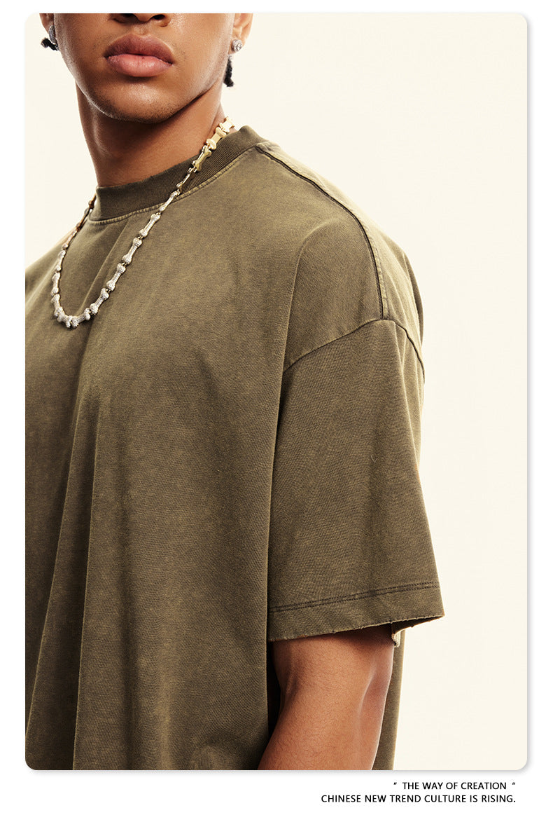 Washed Oversize Short-sleeve T-shirt WN6455