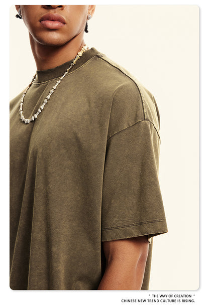 Washed Oversize Short-sleeve T-shirt WN6455