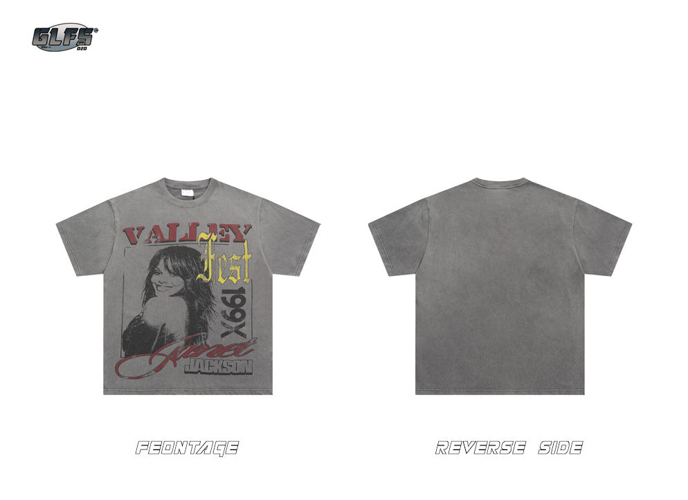 Washed Portrait Short Sleeve T-Shirt WN26460