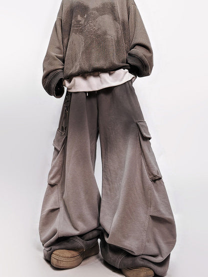 Gradient Multi Pocket Wide Leg Cargo Pants WN24006