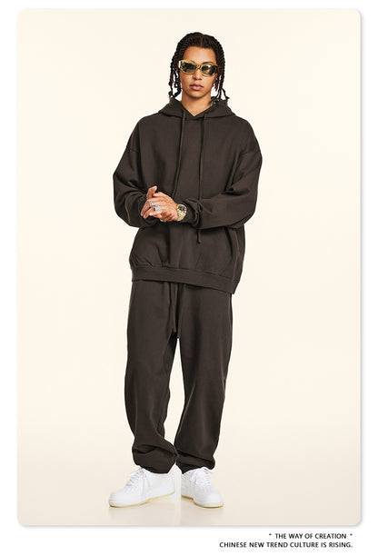 Oversize Heavyweight Pullover Hoodie & Zipper Hoodie & Sweatshirt & Pants Setup WN9930-K