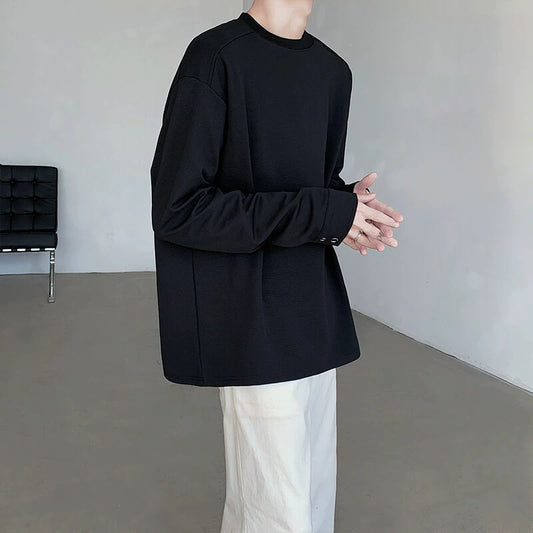 Button Cuff Design Long Sleeve T-Shirt WN19287