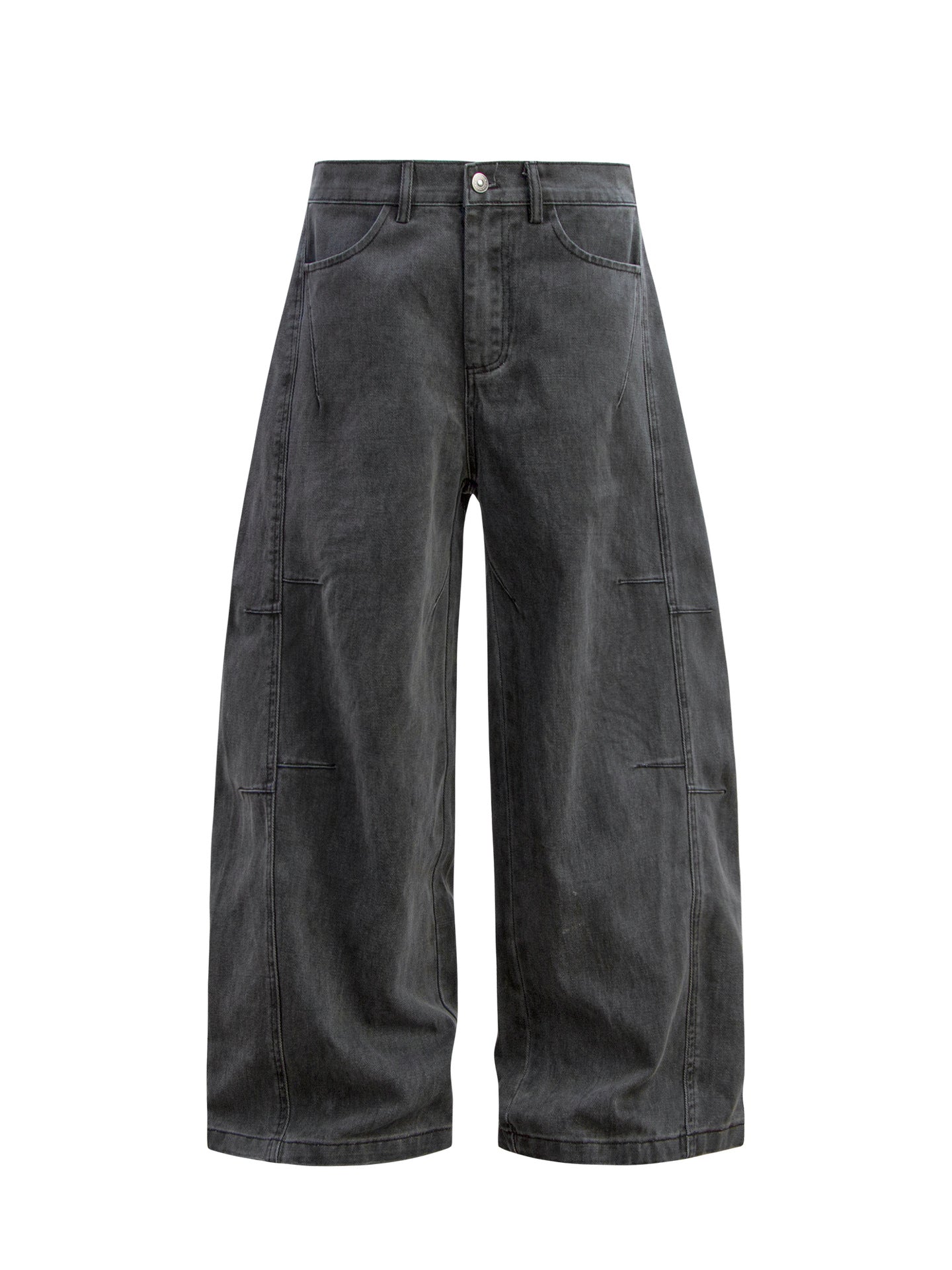 Washed Panel Wide Leg Denim Jeans WN26189