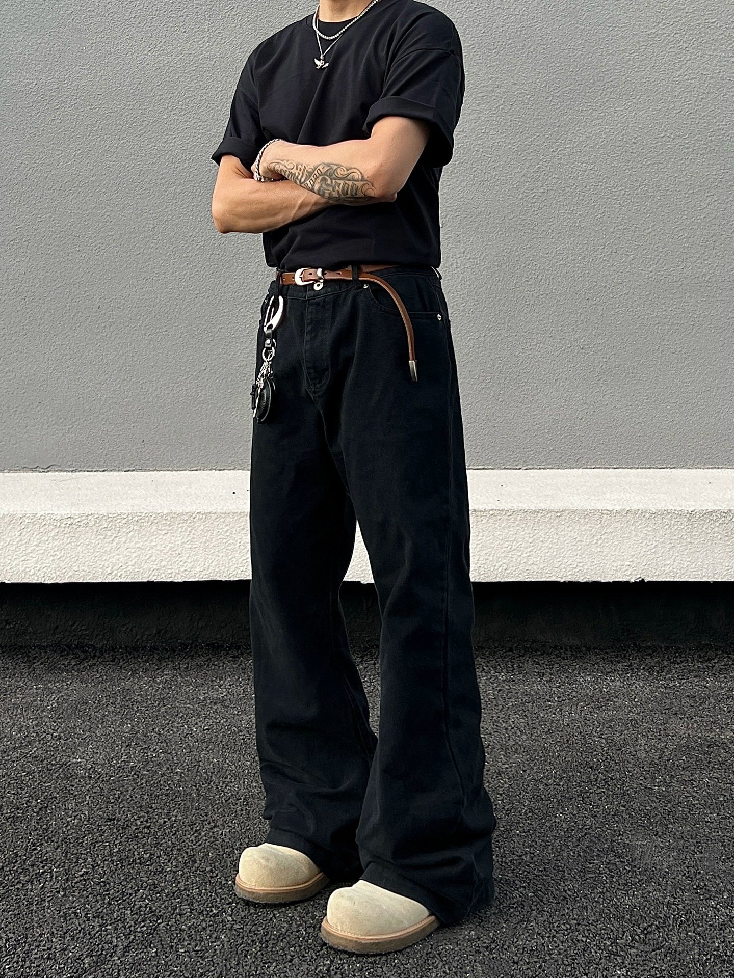 Curved Flare Denim Jeans WN21452