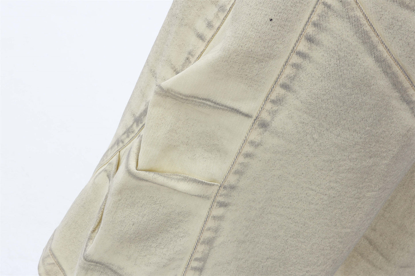 Washed Dirty Elastic Waist Wide Leg Half Pants WN16204